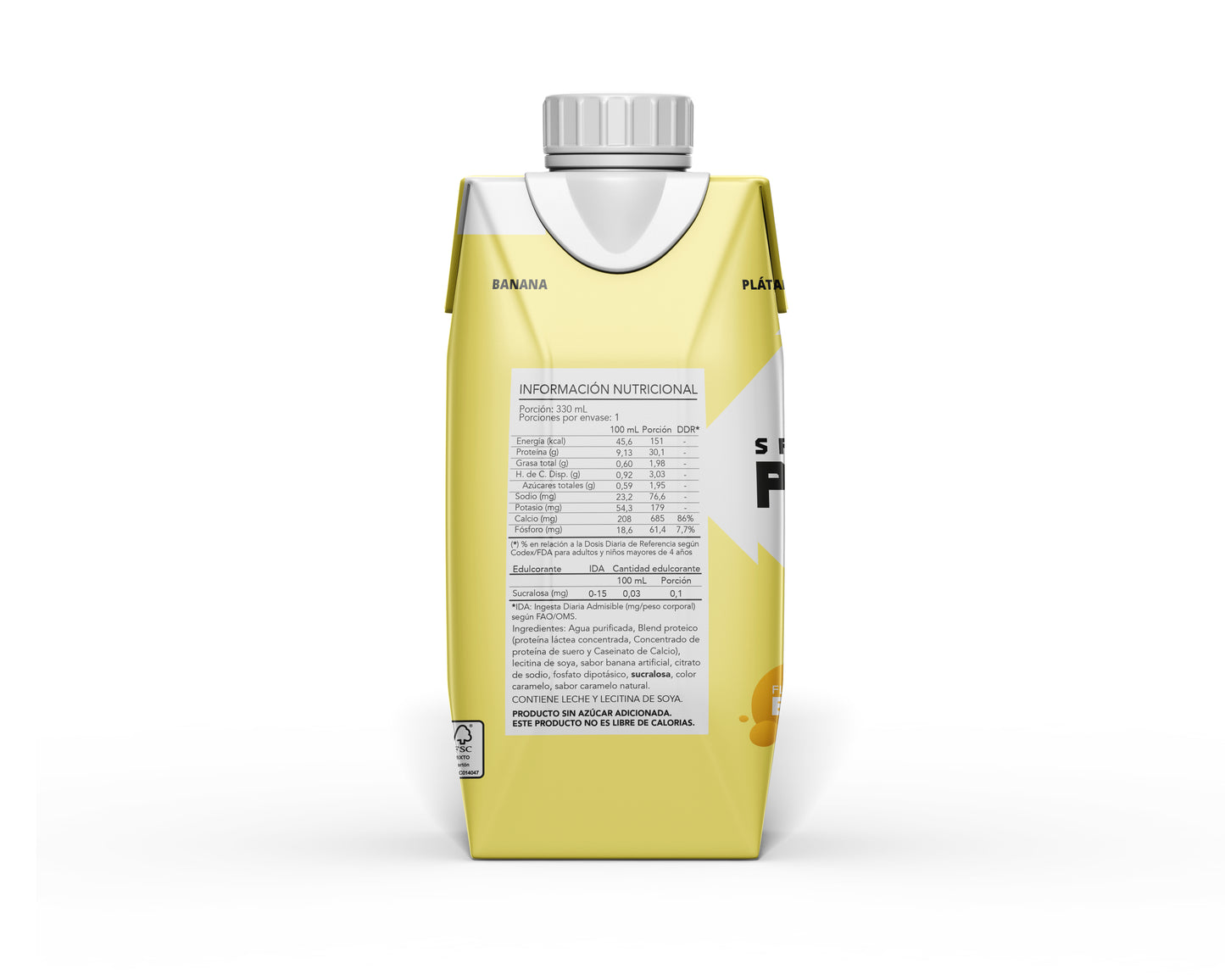 Bebida Proteína Shake SNP Banana – Pack 18 Unidades 330ml