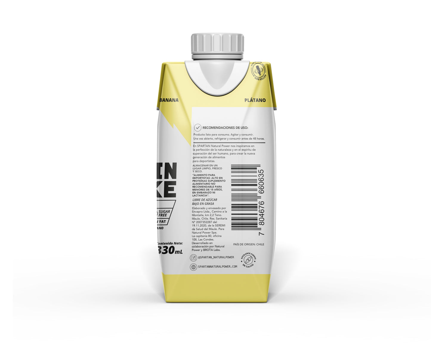 Bebida Proteína Shake SNP Banana – Pack 18 Unidades 330ml