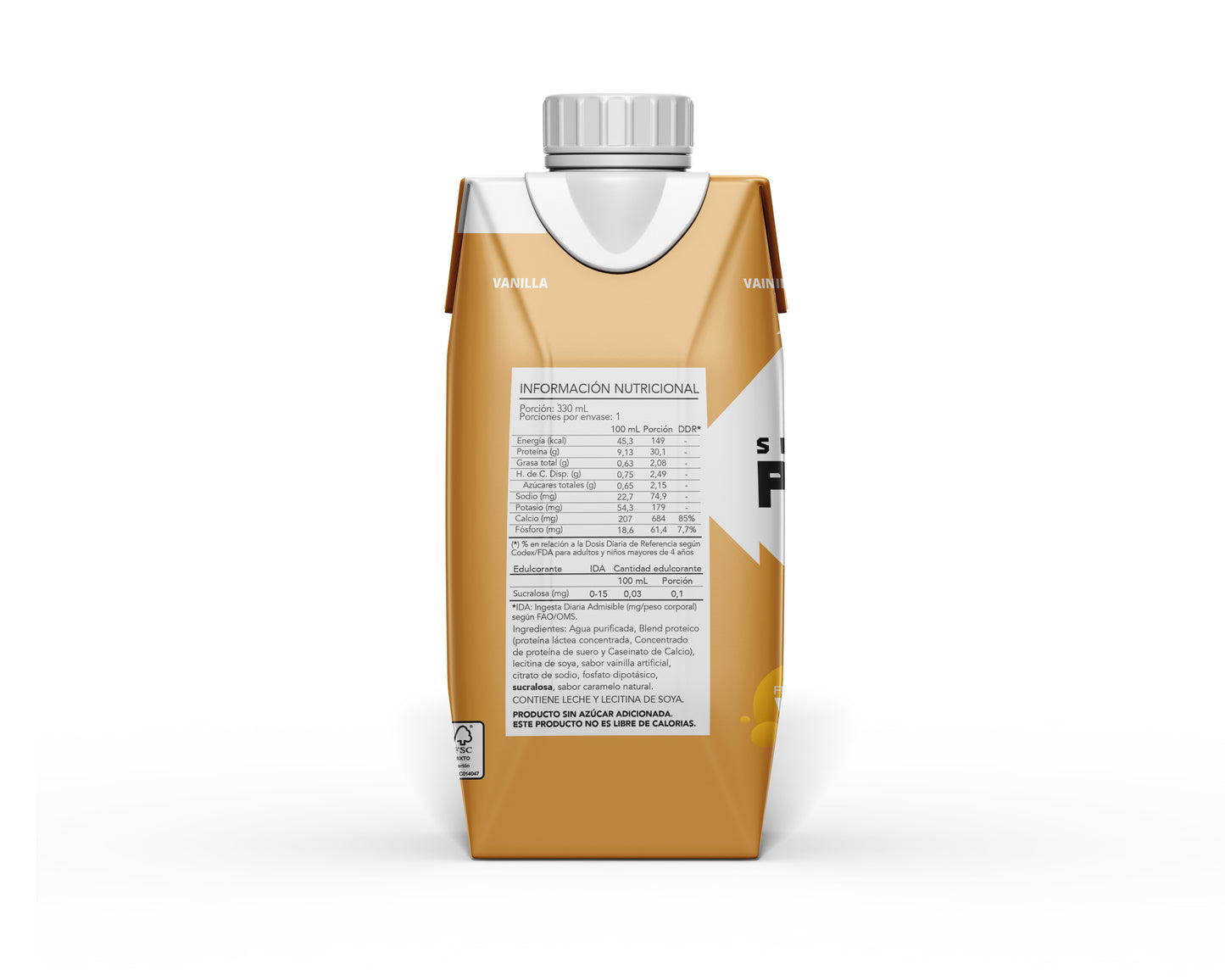 Bebida Proteína Shake SNP Vainilla – Pack 18 Unidades 330ml